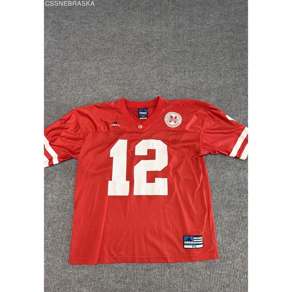 Adidas Men's Nebraska Huskers Football Jersey #12 Red Vintage Y2K USA Sz XXL